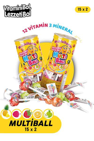 Multiball Lolipop Multivitamin 15 Adet 2li Lolipop