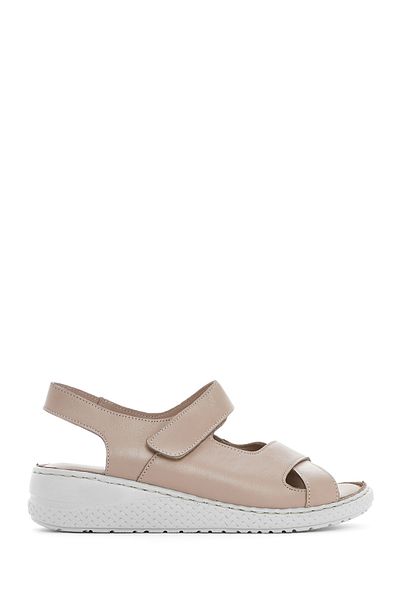 Derimod Women's Mink Banded Genuine Leather Comfort Sandals 25Sfd321918