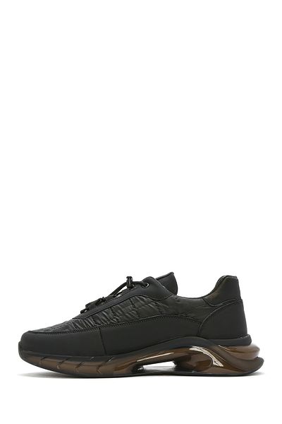 Derimod Men's Black Lace-Up Thick Sole Leather Sneaker 25Sfd 640914