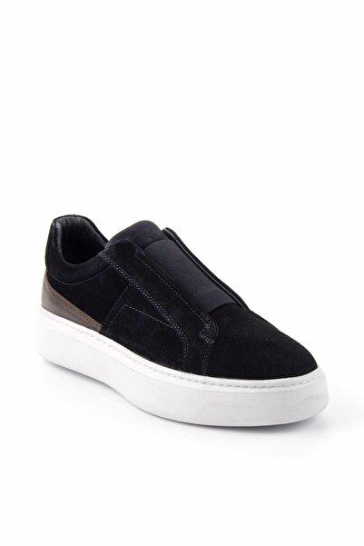 Bambi Navy Blue Brown Leather Men's Casual Shoes E01901520102