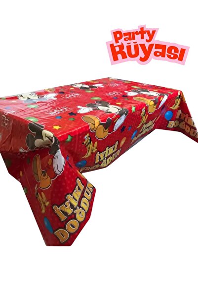 partyrüyası Mickey Mouse Temalı Naylon Kullan At 120x180 Cm Doğum Günü Partis...