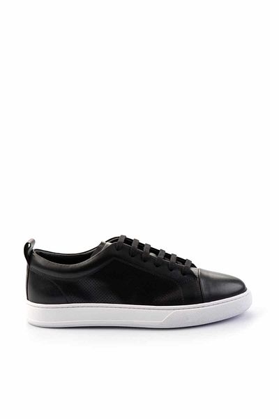 Bambi Black Leather Men's Sneaker E 01901254341