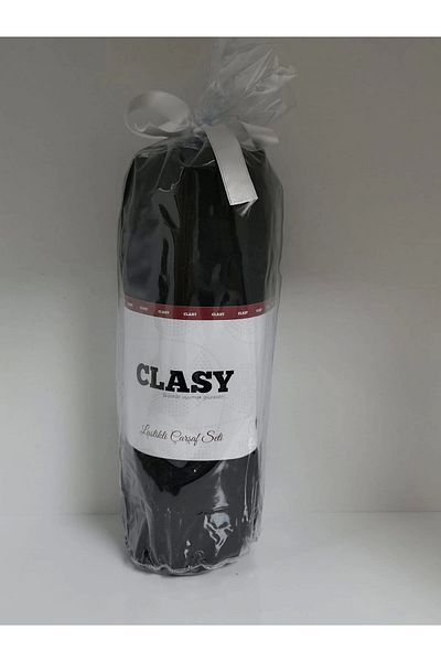 Clasy Black Ranforce Elastic Single Sheet Set