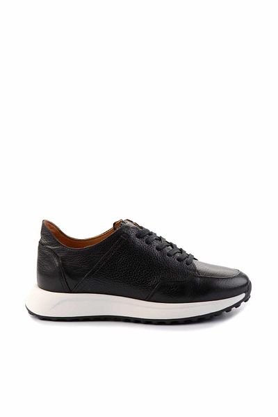 Bambi Black Leather Men's Sneaker E 01310110240