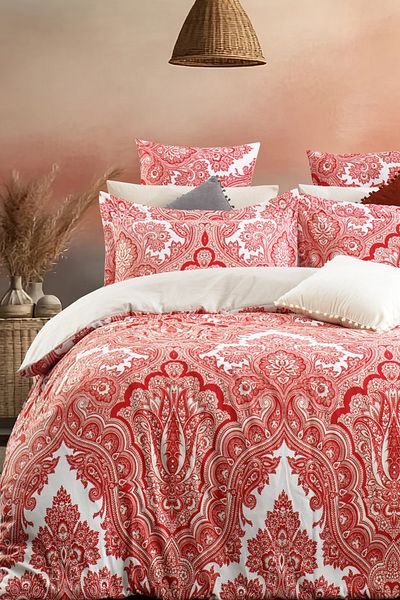 İQON Red Single Elastic Duvet Cover Set