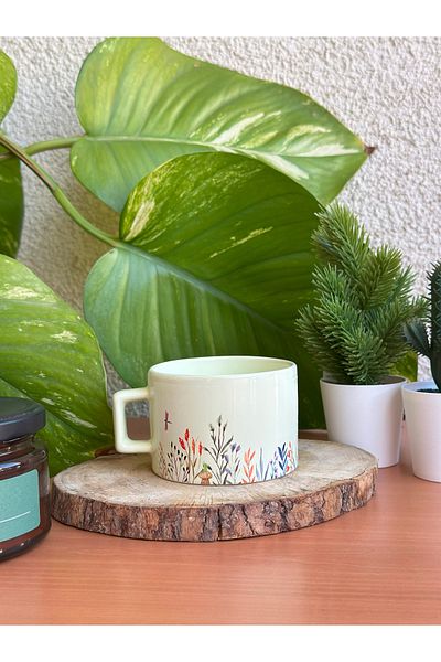 Cupova Flower Patterned Tea / Coffee Cup, Birthday, Gift