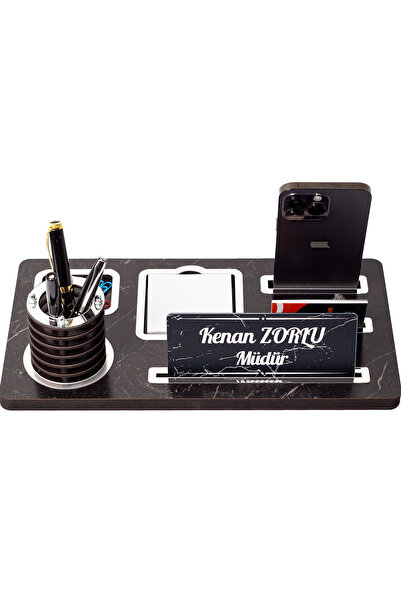 isimliksepeti Siesta Ofis Isimlik Yeni Işyeri Hediyesi Ahşap Masa Isimliği Gümüş