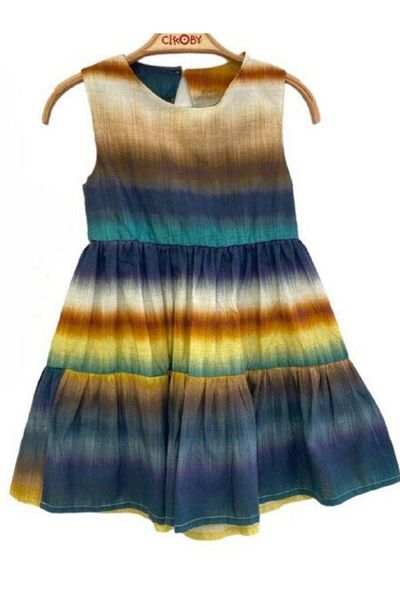 Çikoby Patterned Strappy Girl's Dress