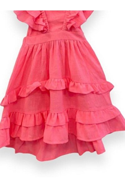 Çikoby Girl's Strap Woven Backless Dress