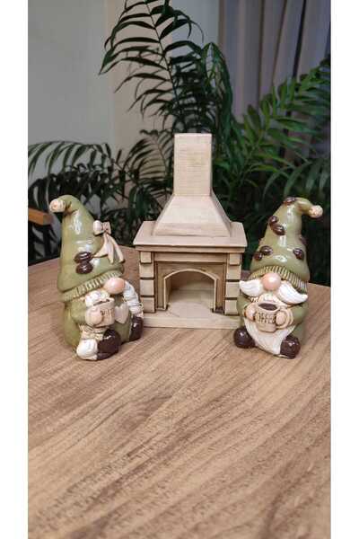 Gardenya Şömine Başında Kahveci Şans Cüceleri ( Gnome , Burnuk )