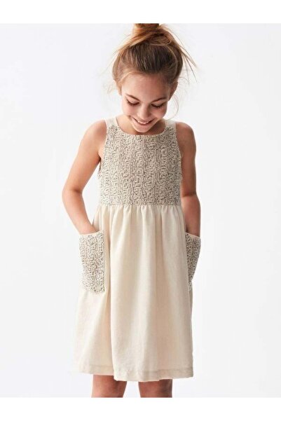 NK Girl's Linen Pocket Dress