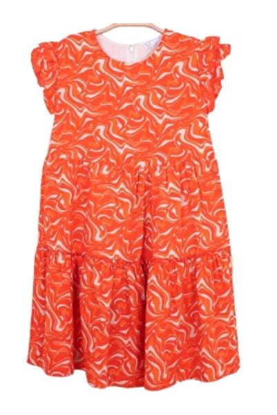 NK Girl's Ruffle Sleeve Wavy Dress