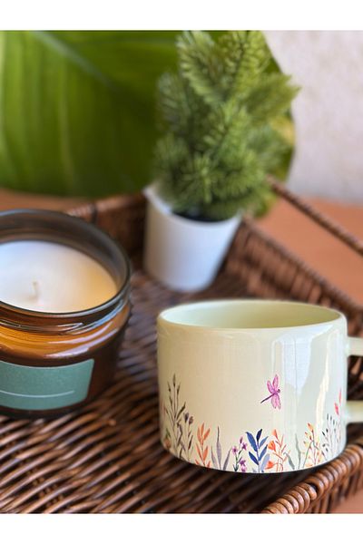 Cupova Flower Patterned Tea / Coffee Cup, Birthday, Gift