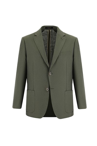 Abdullah Kiğılı Comfortable Cut Patterned Linen Jacket - Relax Fit