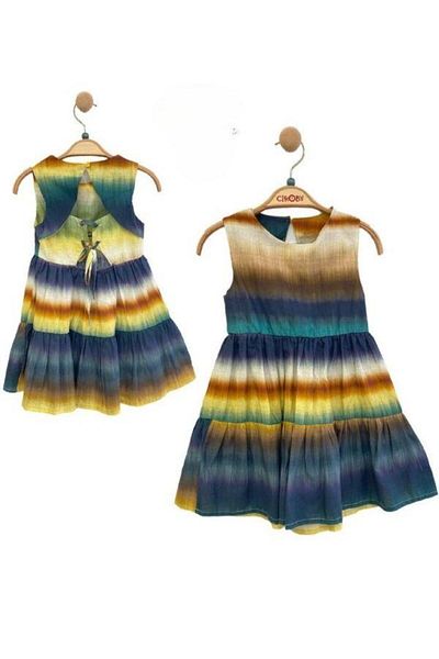 Çikoby Patterned Strappy Girl's Dress