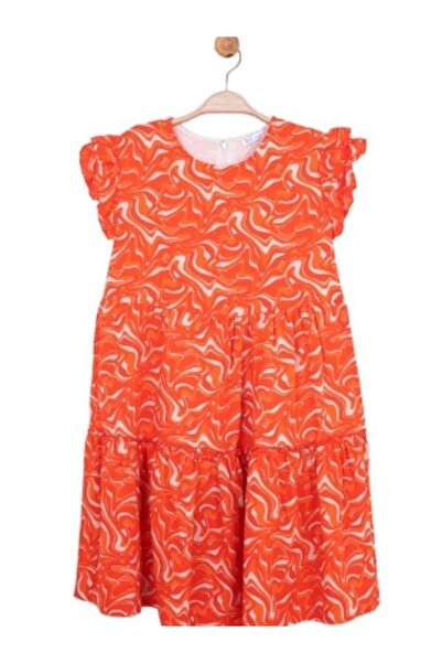 NK Girl's Ruffle Sleeve Wavy Dress