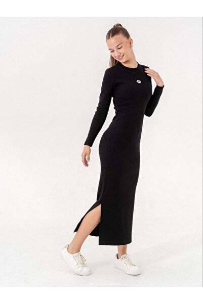 Zekids Kız Çocuk Mevsimlik Kaşkorse Yırtmaçlı Kalem Elbise