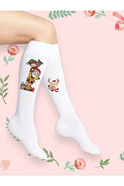 archiepet Santa Claus Patterned Special Designed Girl's Socks 5 Pieces
