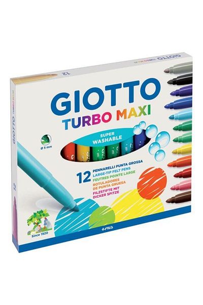 Giotto Turbo Maxi 12 Color Felt Tip Pen