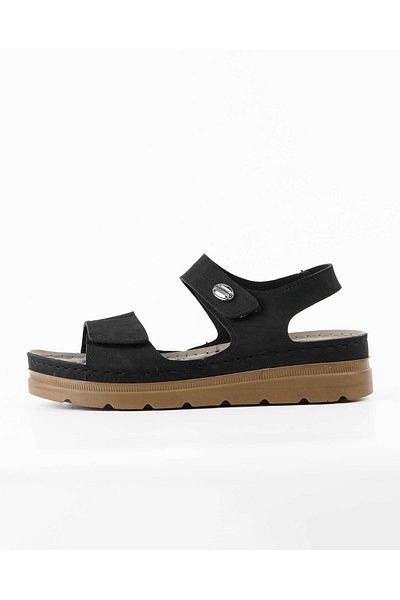 DR KLOMPA Women's Daily Sandals Ms1277 Black Mikanos Velcro Adjustable Orthopedic Summer Sandals