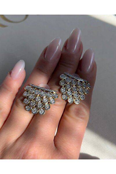 mibrillo Gold Zircon Stone Vip Brand Equivalent Special Design Earrings