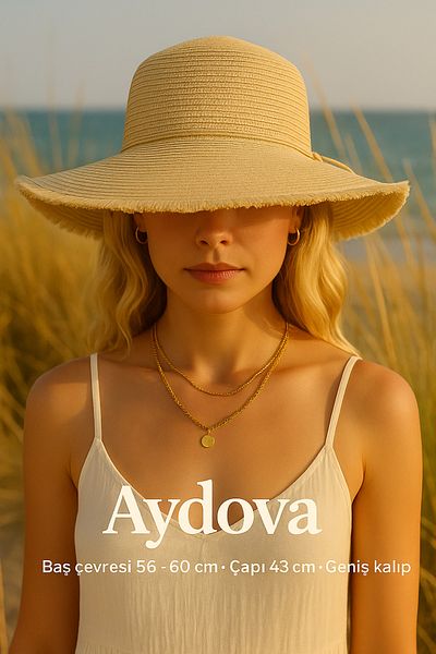 Avantaj Kapıda ®   Women's Straw Summer Hat – Wide Brim, Bow, Special Design Models