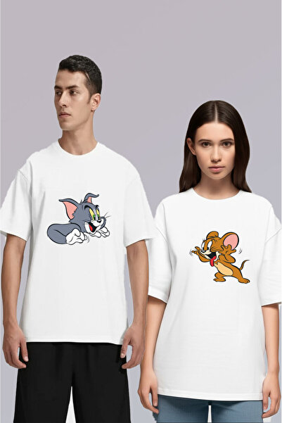 Ciel Lune Unisex Tom and Jerry Front Printed Lover Couple Combination Design ...