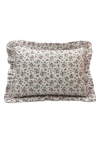 LILYUM 100% Cotton Ruffled Floral Patterned Pillow Case 50X70 cm (1 Piece)