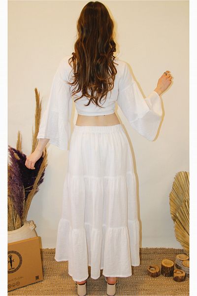ARİNNASİDE Muslin Ruffle Skirt - Tie Front Top Set