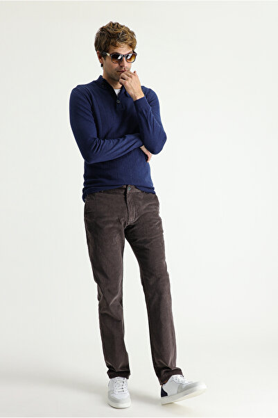 Kiğılı Pantaloni din catifea Lycra cu croială standard 6 Drop Regular Fit