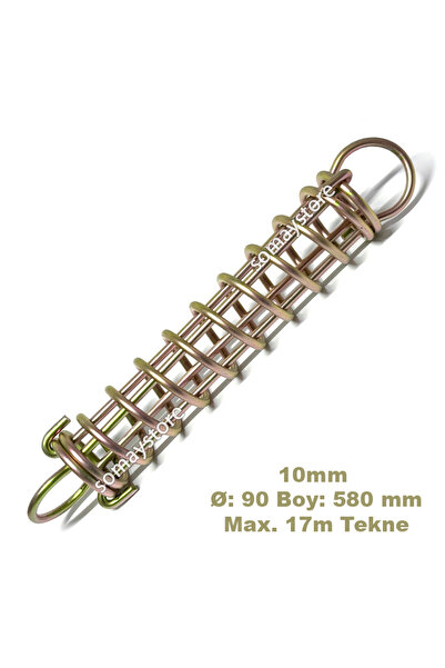 SomayStore Halat Esnetme Yayı Sarı Galvenizli Ø 10mm Max. 17 Mt Tekne Ø: 90mm...