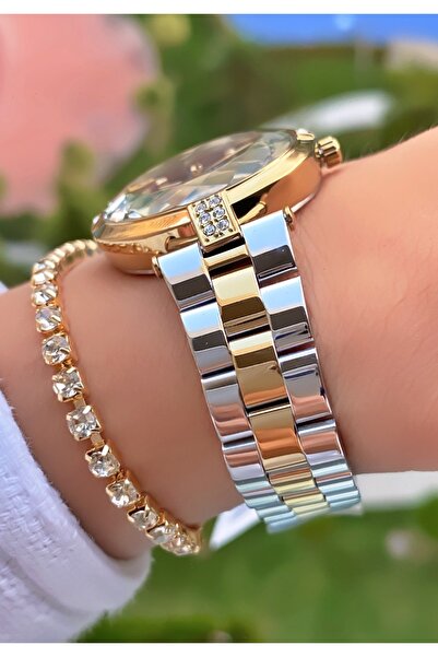 Daniel Klein Sarı Gümüş Renk 2 Yıl Garantili Kadın Kol Saati - Bileklik