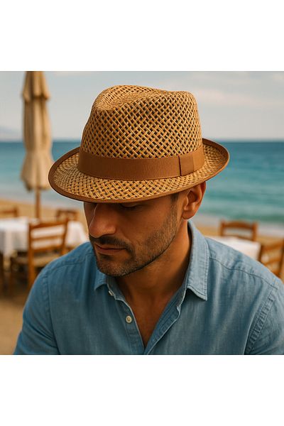 Avantaj Kapıda Verano Uomo Premium καλοκαιρινό καπέλο Fedora – αναπνεύσιμο, αντιιδρωτικό, στυλ παραλίας και πόλης