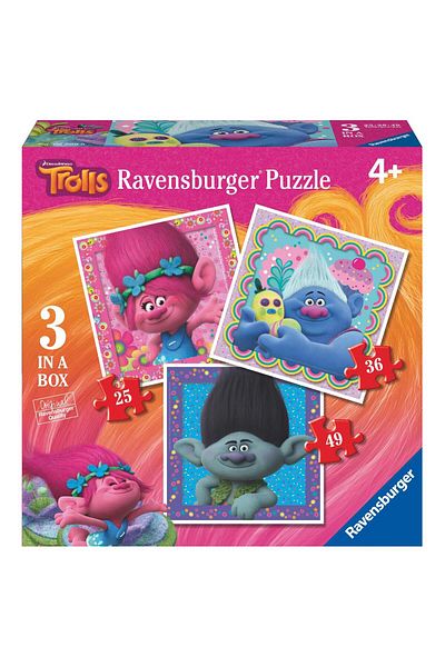 RAVENSBURGER لغز ترولز لعمر 4 سنوات فما فوق - سلسلة ألغاز للأطفال مكونة من 25-36-49 قطعة