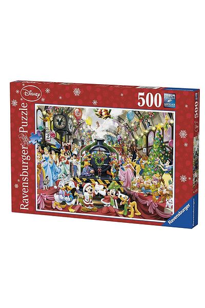 RAVENSBURGER 500 Piece Puzzle Disney Christmas Train Disneyland Christmas Train Puzzle