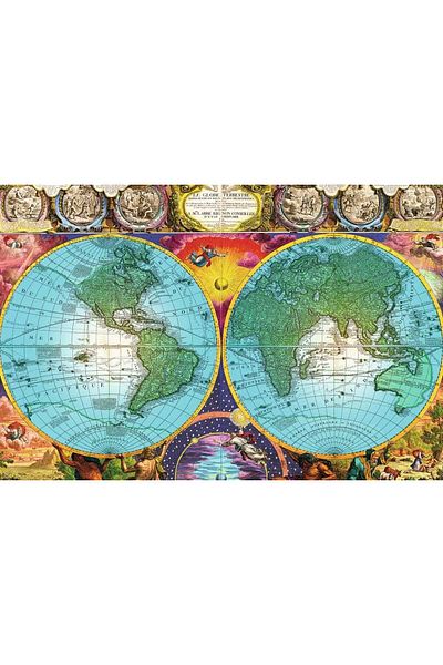 RAVENSBURGER 3000 قطعة لغز خريطة العالم القديم سلسلة ألغاز متميزة