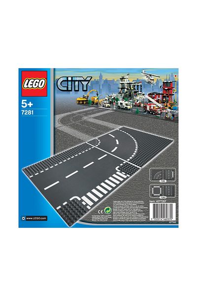 LEGO ® City 7281 T-Junction & Curved Road Plates /