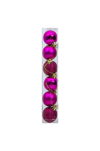 Bravo Christmas Tree Ornaments 4 cm Fuchia Ball Ornament Pack of 6 Fuchia New...