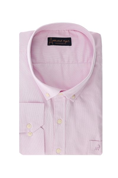 Abdullah Kiğılı Long Sleeve Regular Fit Button Collar Oxford Cotton Shirt