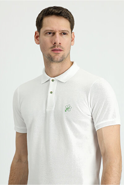 Kiğılı Βαμβακερό μπλουζάκι με στάμπα Polo Neck Slim Fit