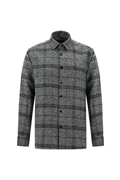 Abdullah Kiğılı Довгорукавна бавовняна сорочка з картатим візерунком - Regular Fit