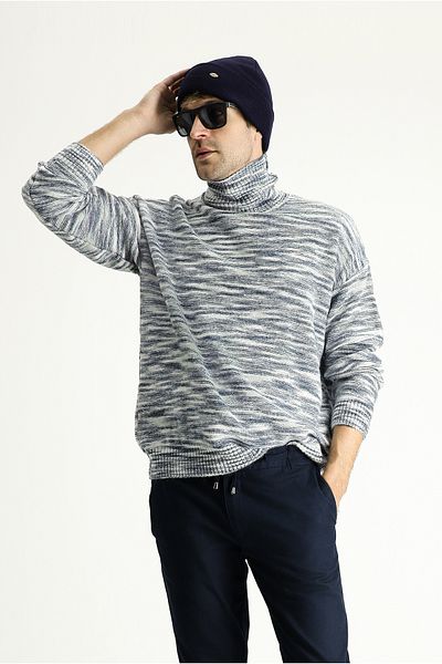 Kiğılı Turtleneck Oversize Patterned Knitwear Sweater