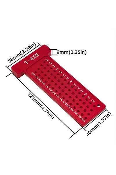 Choice T-4in (INCH) Woodworking Scribe Metric/inch T-square Hole Pocket Ruler Aluminum Line Drawing Gauge C