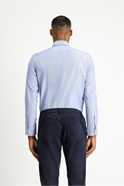 Kiğılı Uzun Kol Slim Fit Dar Kesim Klasik Desenli Pamuklu Kolay Ütülenebilir Gömlek