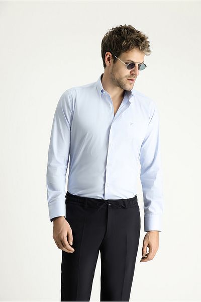 Kiğılı Long Sleeve Slim Fit Slim Fit Classic Cotton Shirt