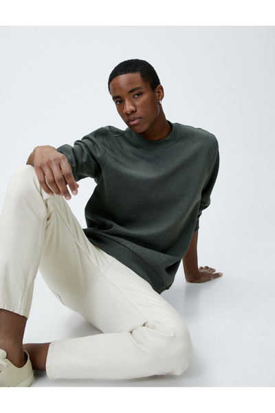 Koton Βασικό φούτερ με μακρύ μανίκι με λαιμόκοψη