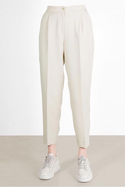 Alvina Carrot Trousers 70373 - Cuffed Rubber Detailed