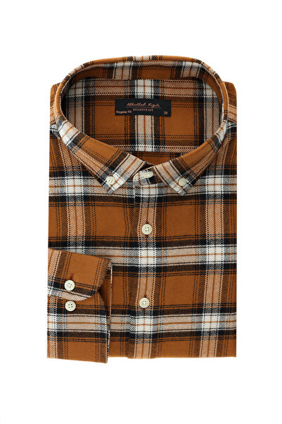 Kiğılı Μακρυμάνικο βαμβακερό καρό πουκάμισο με κουμπιά και γιακά σε μεγάλο μέγεθος