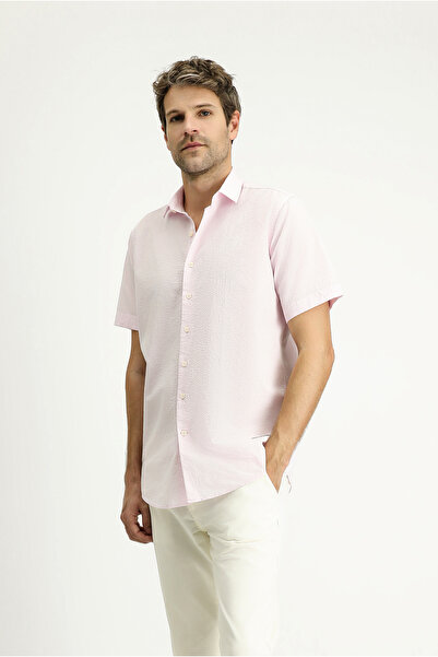 Kiğılı Βαμβακερό κοντομάνικο πουκάμισο Seersucker με κανονική εφαρμογή