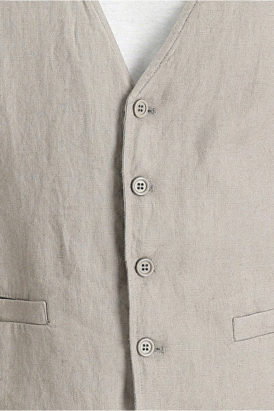 Kiğılı Linen Slim Fit Vest - Slim Fit